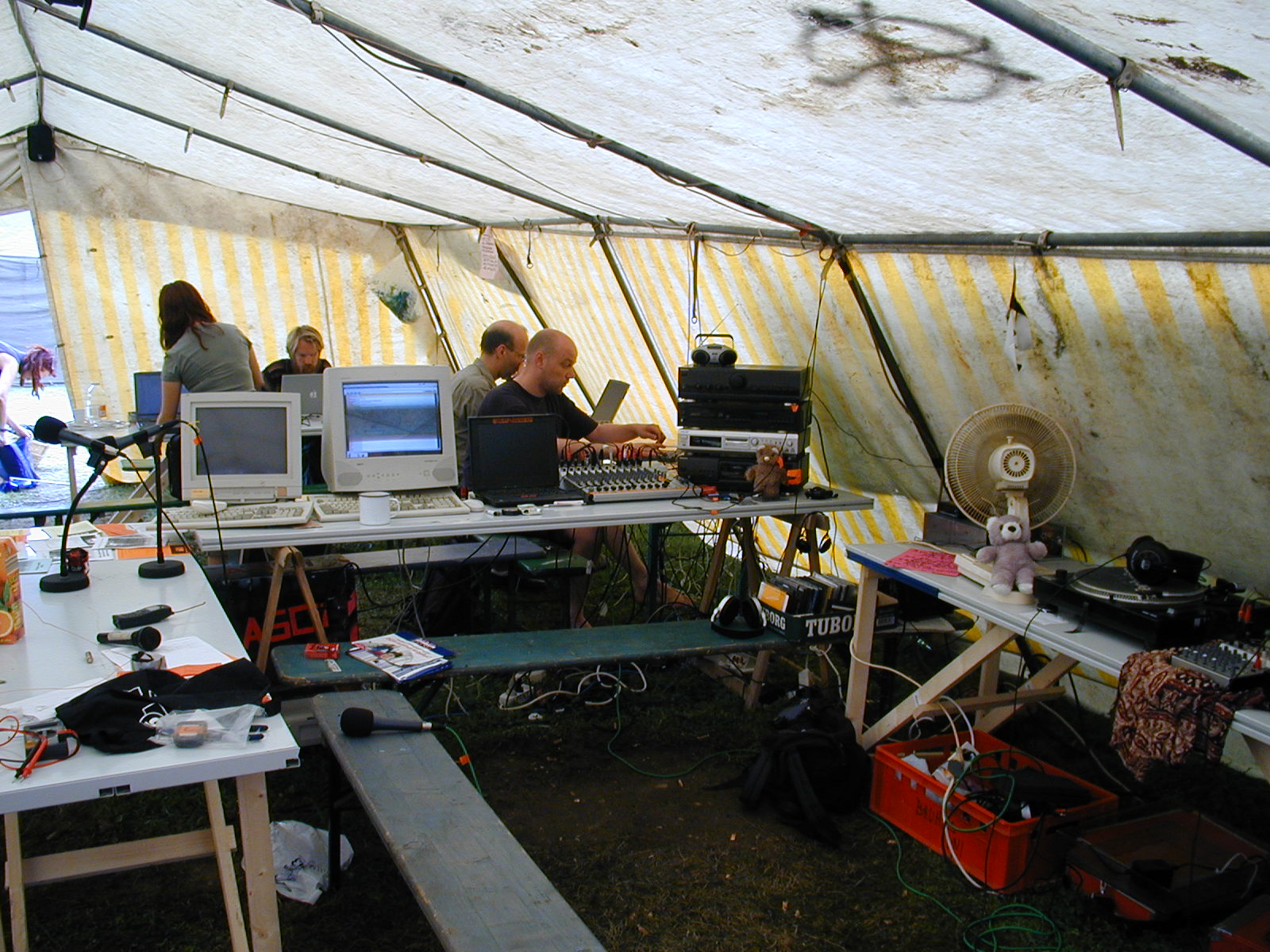 Livestream Studio at the No Border Camp Strasbourg